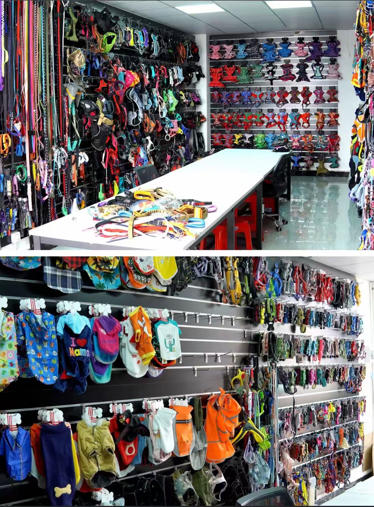 Finished pet outdoor product collection and sample display